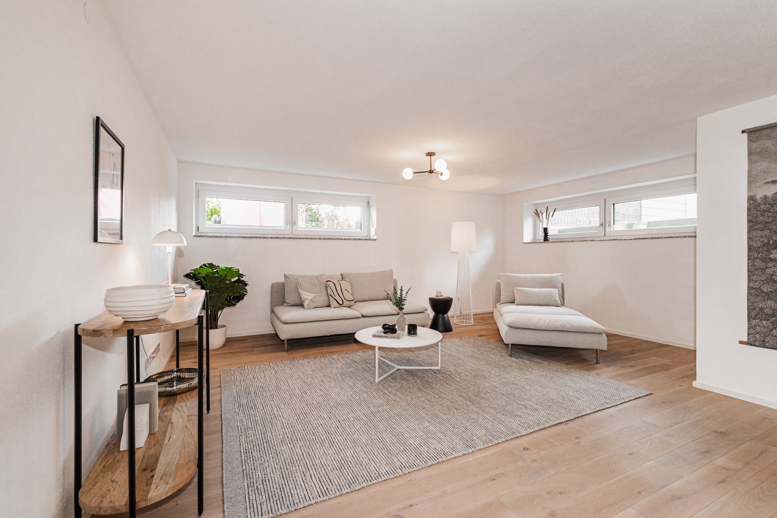 Der Wohnraum einer von elements Home Staging gestalteten Wohnung